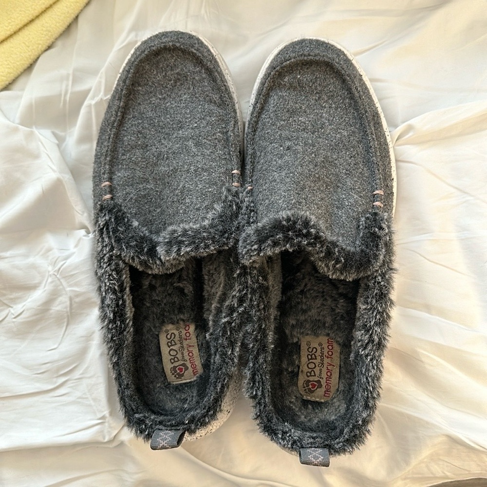 Bogs Charcoal Faux Fur Slippers